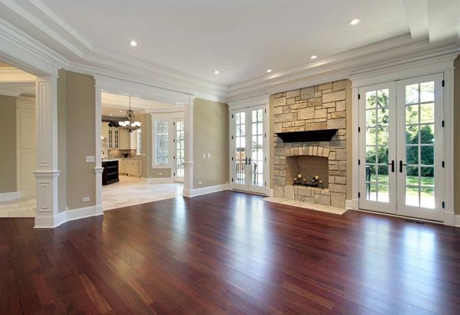 installation of beautiful wood floors in progress